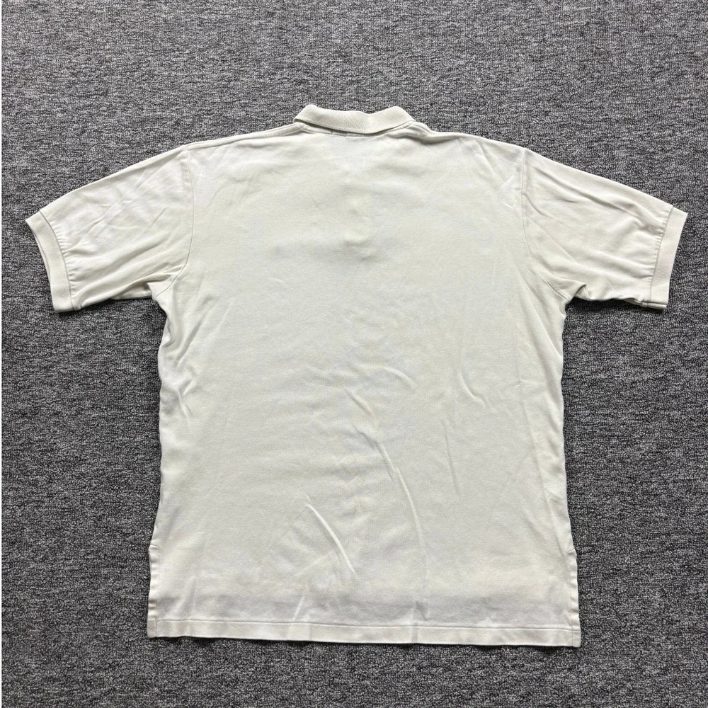 Vintage 90s Polo Ralph Lauren Short Sleeve Cream Polo Shirt Size Large